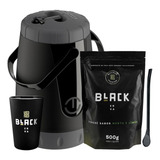 Kit Tereré Black Erva Garrafa Lisa Cuia Erva Menta E Limão