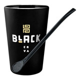 Kit Tereré Copo Cuia 300ml Preto E Bomba Preta Black Erva