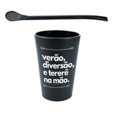 Kit Tereré Copo Cuia Caldereta Preto Nosso Tereré Bomba 19cm