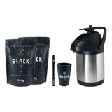 Kit Terere Garrafa Erva Hortela Ice Menta Black Cuia E Bomba