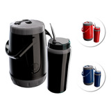 Kit Tereré Garrafa Térmica 2,5l + Copo Térmico Bomba Inox
