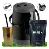 Kit Tereré Lançamento Black Erva Garrafa Lisa Cuia E Erva