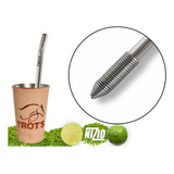 Kit Terere Trots Cuia Copo Revestido Couro Bomba Mola Inox