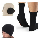 Kit Térmico 3pçs Aquecedor De Orelhas+touca+meia Frio Neve 
