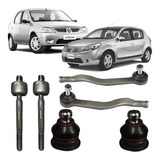Kit Terminal Direção Pivô Suspensão Braço Axial Sandero 2008