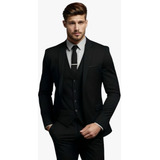 Kit Terno Slim Completo - Paletó+calça+colete+gravata
