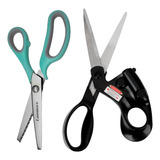 Kit Tesoura Mira Laser P/ Couros Tecidos + Tesoura Escalope