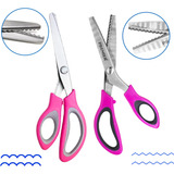 Kit Tesoura Picotar Zig Zag + Escalope Tecidos Artesanato