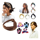 Kit Tiara Bandana Turbante Faixa Cabelo Lenço Cabeça Seda
