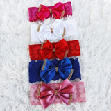 Kit Tiara Laço Infantil 5 Pçs Faixa Para Cabelo Bebê Enxoval