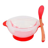 Kit Tigela Bowl Tampa Ventosa E Colher C/sensor Temperatura 
