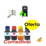 Kit Tinta 400ml Comestivel Canon Papel Arroz Bulk Ink 