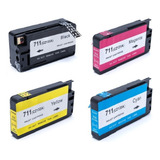 Kit Tinta Compativel Para Uso Plotter Hp 711 T130 T120 T520