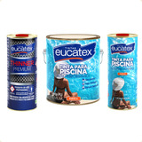 Kit Tinta Epóxi P/ Piscina Azul Pinta Impermeabiliza Fibra