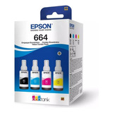 Kit Tinta Epson Original Refil 664 L355 L365 L375 L395 L495