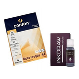 Kit Tinta Inkdraw Stencil Tatoo 150 Ml + Papel Manteiga 40 G