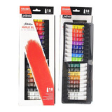 Kit Tinta Óleo Bisnaga 18 Cores Pebeo + Estojo 18 Pincéis