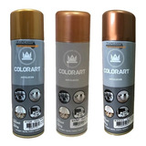 Kit Tinta Spray Metalico Ouro Velho + Ouro Rose + Cobre