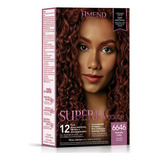 Kit Tintura Amend Supéria Color Coloraçã Creme Tom 6646 Vermelho Cereja Para Cabelo