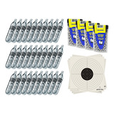 Kit Tiro Ao Alvo 30 Co2 12g + 1200 Esferas Aço 4.5 + Alvos