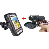Kit Tomada Usb 12v 5v Celular Gps Moto+suporte Moto Celular
