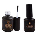 Kit Top Coat + Primer Fengs Fengshangmei Pretinho Do Poder