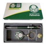 Kit Torcedor Palmeiras Caneta Chaveiro Boton Verdão Oficial