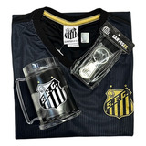 Kit Torcedor Santos Oficial - Camisa + Caneca + Chaveiro