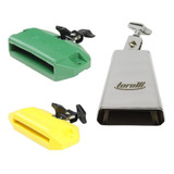 Kit Torelli Par De Bloco Sonoro E Cowbell 4''