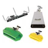 Kit Torelli Rack Percussão Par Bloco Sonoro Cowbell 4