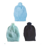 Kit Touca Bebê Menino Inverno Tricô Crochê Lã 6 Pçs 
