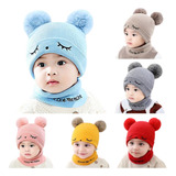 Kit Touca Cachecol Gorro Bebê Infantil Frio Menina Menino