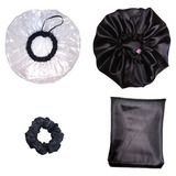 Kit Touca De Cetim Touca Plastica Fronha De Cetim Scrunchies