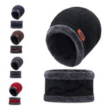Kit Touca De Frio Gorro Forrada E Com Cachecol Gola De Lã