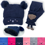 Kit Touca Frio Cachecol Bebe Infantil Menino Menina Gorro