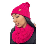 Kit Touca Toca Gorro Pompom Cachecol Gola Tricot Feminino Un