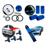Kit Tow Strap+trava Parachoque+tampa Valvula+parafuso - Azul