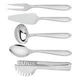 Kit Tramontina Colher Pegador Garfo Espatula Concha Inox 5pç