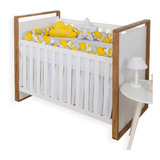 Kit Trança Berço Americano Amarelo + Almofadas Brinde