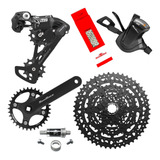 Kit Transmissão Sunrace Dkm 1x9v C/ Cassete 11/50 Completo