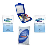 Kit Tratamento Água De Piscina + Kit Teste 3x1 Ph Cloro 