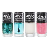 Kit Tratamento Unhas Aço Hidratante Endurecedor Anita 4 Unid