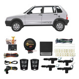 Kit Trava Elétrica + Alarme Uno Mille Way Quadrado 4 Portas