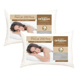 Kit Travesseiros Ortobom 2 Peças 100% 200 Fios 50x70
