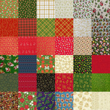 Kit Tricoline 10 Estampas Natalina 30cm X 1,50m 100% Algodão