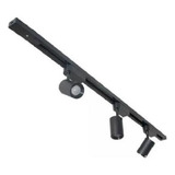 Kit Trilho Eletrificado 1 Metro Preto 3 Spot Led 7w 6500k Bivolt