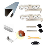 Kit Trilho Porta Correr Suspenso Reforçado 100kg 2mts Hardt