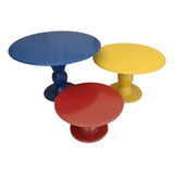 Kit Trio Boleiras Mdf Colors Festas Porta Doces Decoração