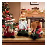 Kit Trio Boneco De Neve Papai Noel Rena Natal Decoração