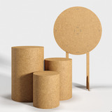 Kit Trio De Cilindro Liso Com Painel 90x150 Desmontavél Mdf